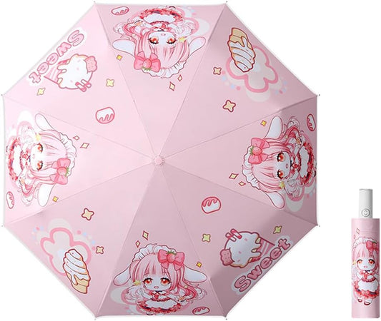 Sun Umbrella UV protection UPF 50+ Compact Portable travel Parasol Auto Open Close Windproof and Waterproof Folding Sun and Rain Small Umbrella For Walking