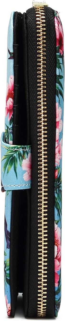 Women Wallet Card RFID For Womens Holder Blocking Credit Small Zipper Purse Pocket Bifold Slim Coin