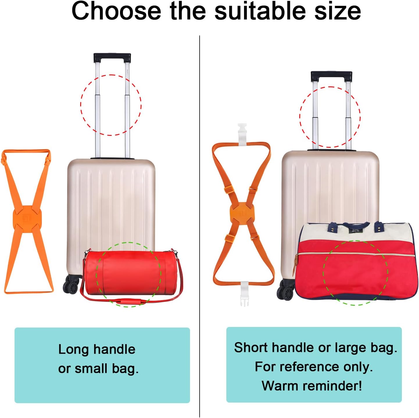Luggage Straps Bag Bungees for Add a Bag Easy to Travel Suitcase Elastic Strap Belt (Black) …