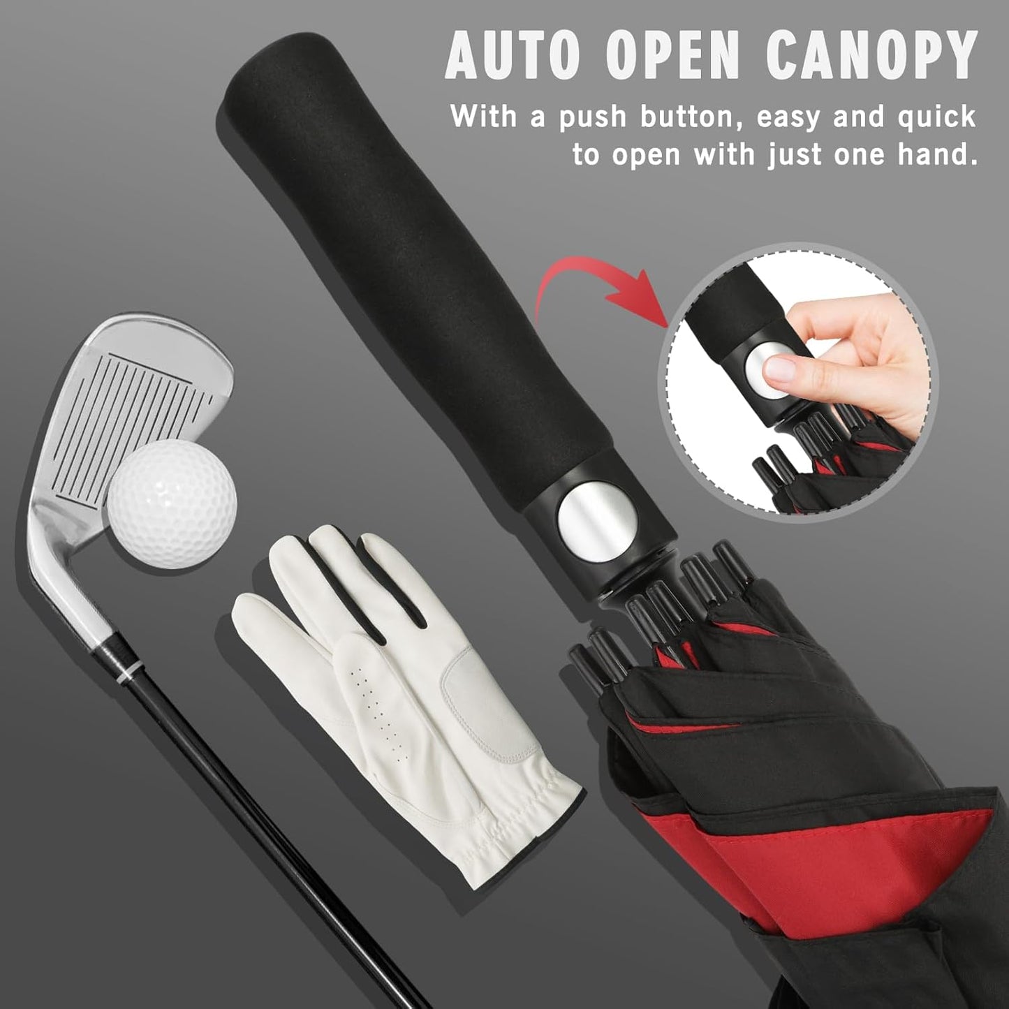 ZOMAKE Golf Umbrella Windproof, Extra Large Oversized Heavy Duty Double Canopy for Rain, Sports Games & Push Cart(51/54/62/68/72Inch)