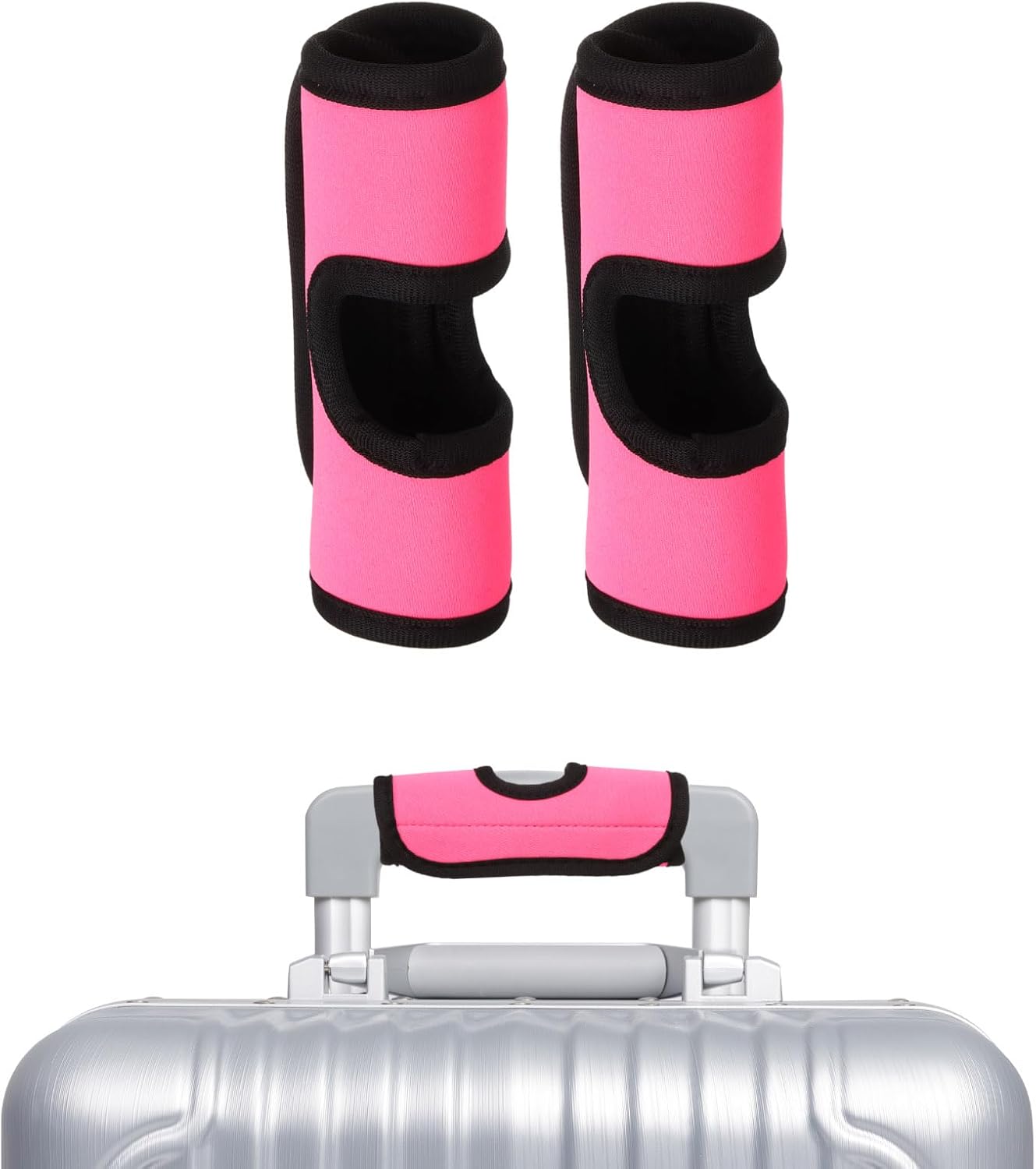 uxcell Luggage Handle Wrap, 2 Pcs Hollow Neoprene Handbag Grip Cover Protector Luggage Identifiers