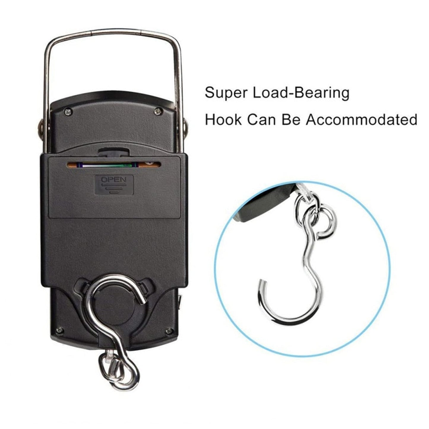 Joyzan Digital Fish Scale, Hanging Luggage Weighing Scale Backlit LCD Pocket 110lb Portable Hook Measuring Tape Electronic Balance Men Home Outdoor Farm Gifts Hunting Multi Units Kg Oz Lb Jin