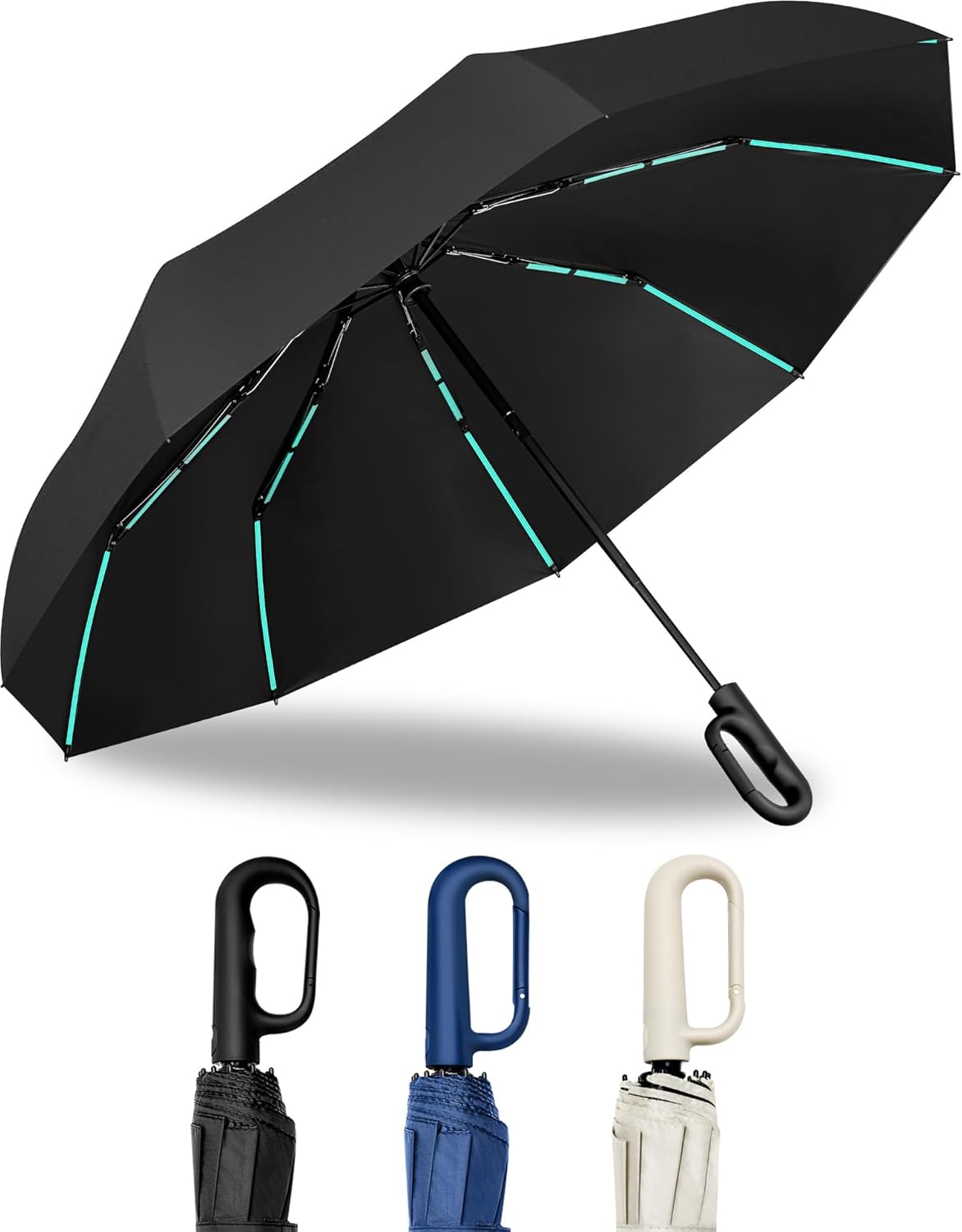 Automatic robustness folding Umbrella - Hurricane Windproof 80 Ribs & 10 Shafts, Compact 35cm Lightweight Fold, UPF 50+ UV Protection for Sun & Rain, Car Portable Umbrella