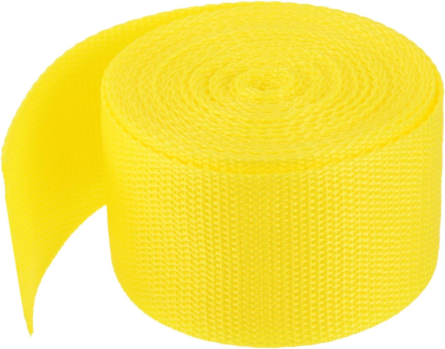 MECCANIXITY Lightweight Polypropylene Webbing Strap 2" 5 Yard Backpack Strapping Band Lemon Yellow for Outdoor Luggage Cargo Straps