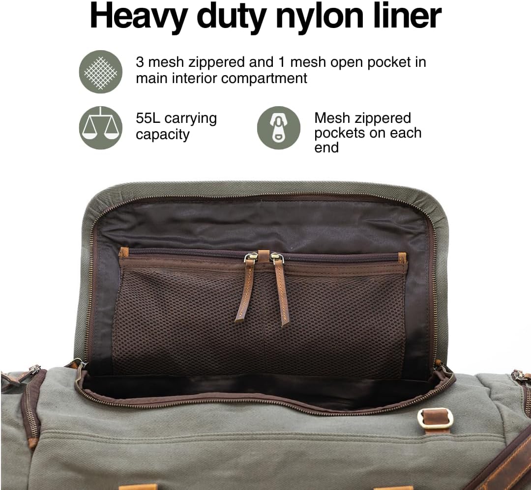 55L Nomad Canvas Duffel (Green)