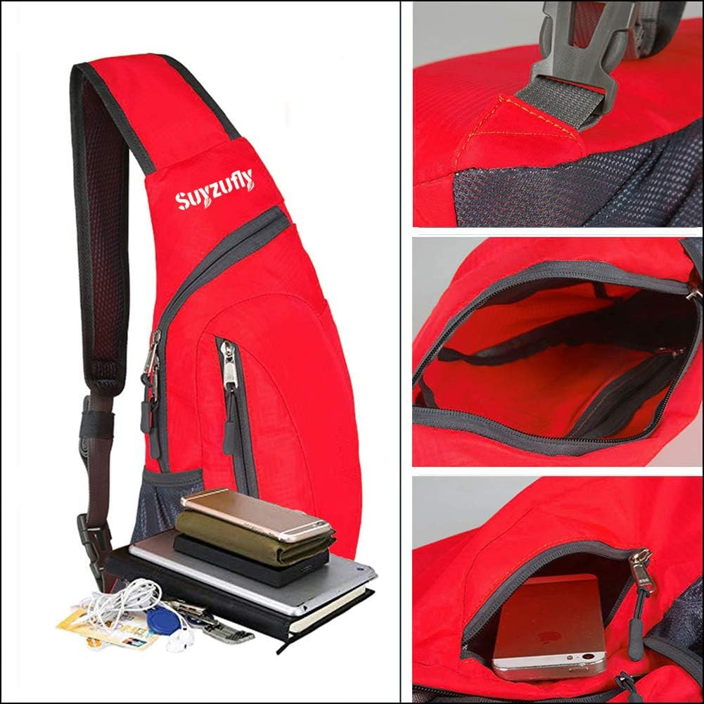 Men Women Foldable Sling Bags Shoulder Chest Backpack Crossbody Daypack for Cycling Walking Hiking