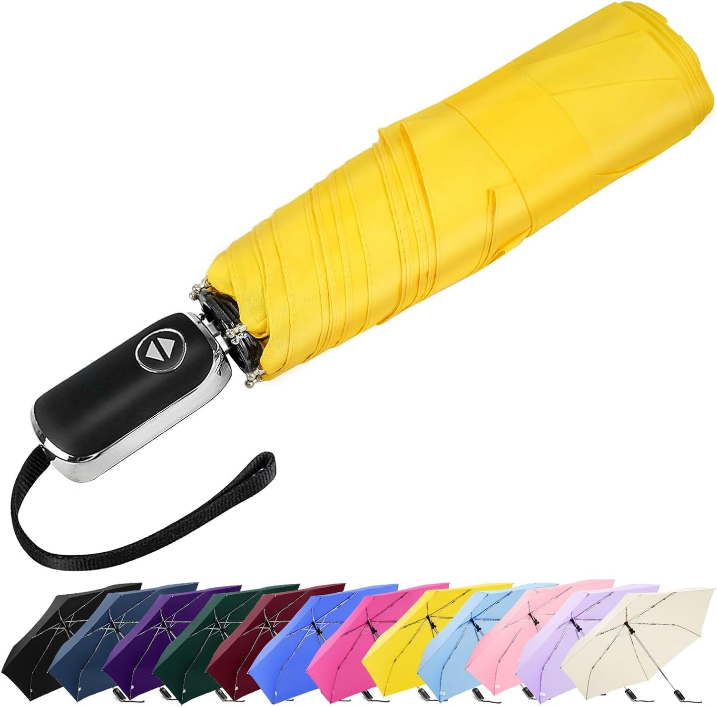 Lejorain Mini Umbrella for Travel Automatic - Folding Compact Flat Umbrella Lightweight Strong Portable Umbrellas for Rain Adults