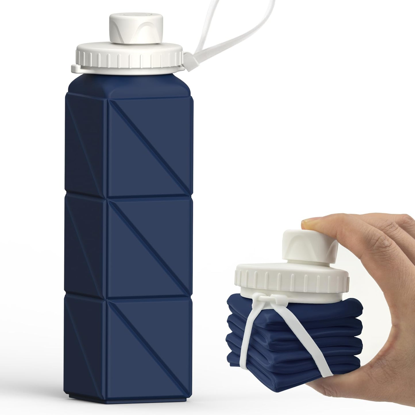 BEAUTAIL Collapsible Water Bottles 21oz/610mL, Silicone Travel Water Bottle