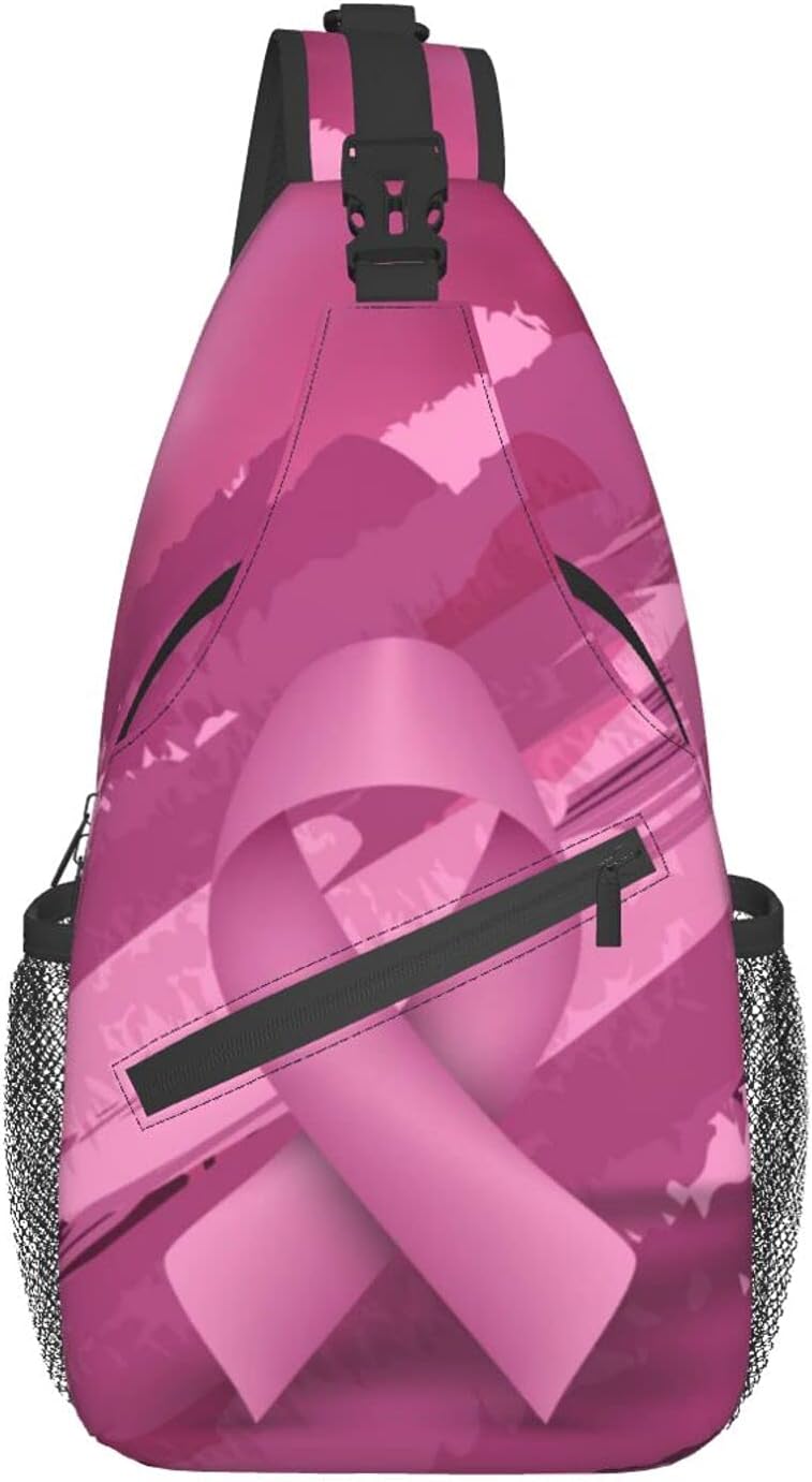 Breast Cancer Crossbody Bags For Women Men Chest Shoulde Hiking Travel Accessories Daypacks