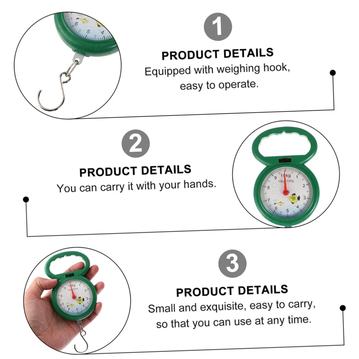 Zerodeko Luggage Scales for Suitcases 4pcs Portable Fishing Weighing Scale Spring Metal Hook Adjustable Wheel Accurate Measurement for Travel and Home Random