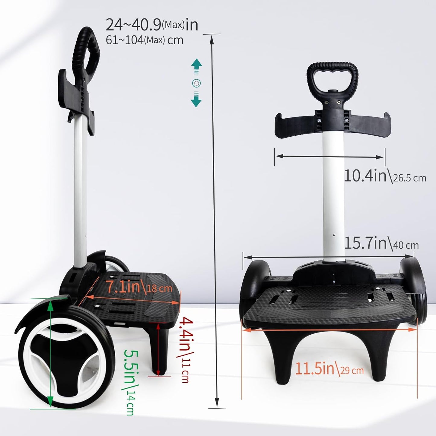 Backpack Trolley, Wheeled Cart with Noiseless Large Wheels Aluminium Alloy Folding Hand Truck with Luggage Strap for Backpacks Luggage cart,Rolling Backpack Dolly