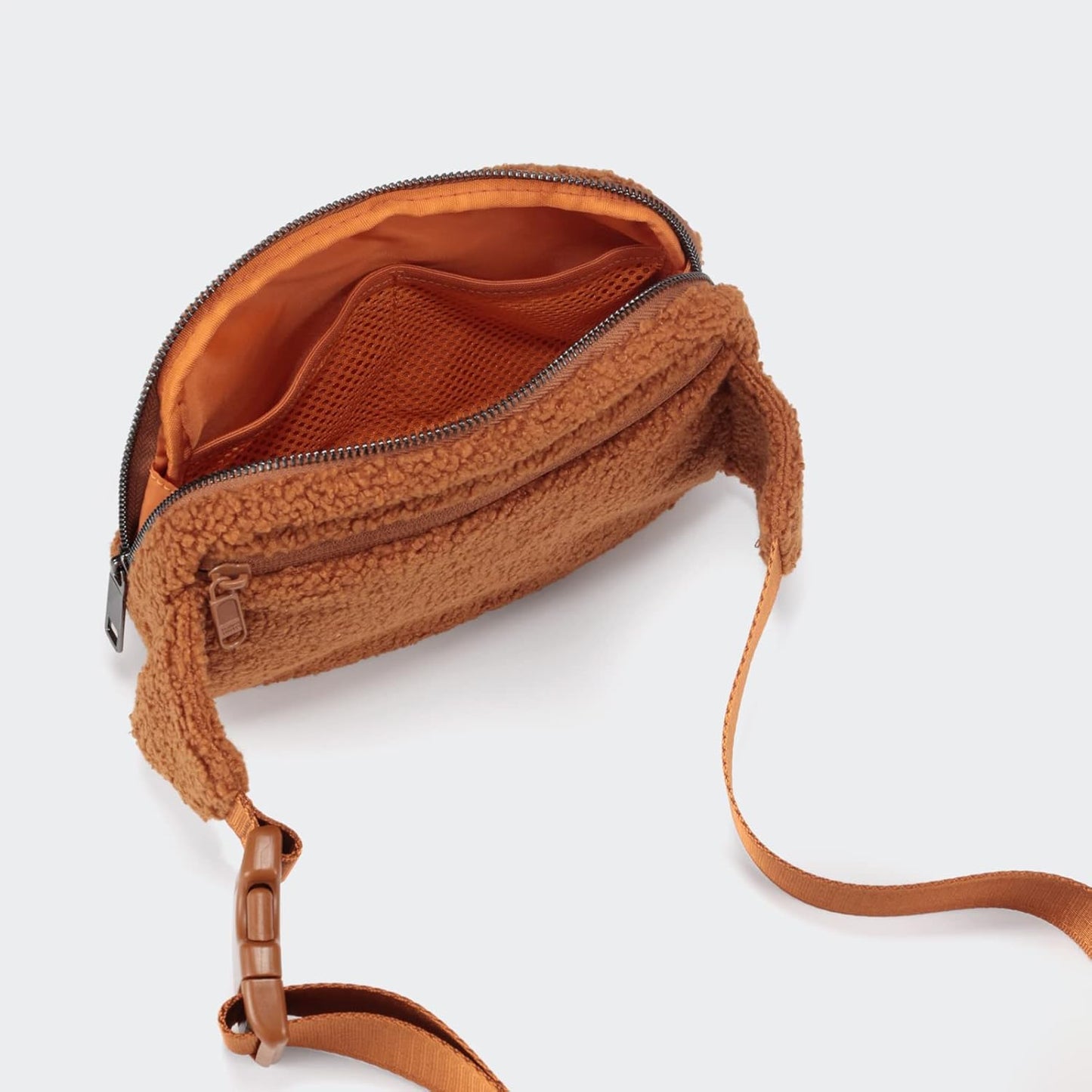 Pander Large 2L Fanny pack Everywhere Fleece Belt Bag for Women and Men with Adjustable strap Belt. (Saddle Brown)