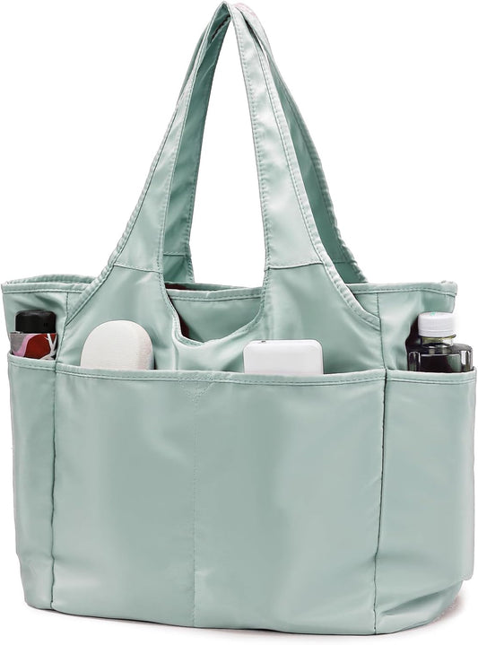 SOYMWIN Tote Bag for Women,Large Tote Bag with Compartments and Multiple Pockets,Quilted Shoulder Bag for Travel Work Sports