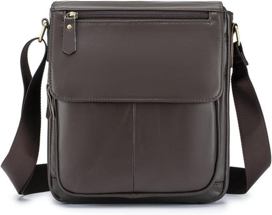 Genuine Leather Messenger Crossbody Shoulder Bag for Men, Man Purse Satchel Travel Handbag Work Business