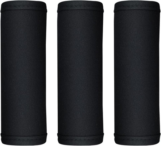 HEYSKAY 3pcs Neoprene Luggage Handle Wrap for Suitcase Identifier Travel Bag Wraps Luggage ID Tags Door Handle Sleeve Cover (Blackx3)