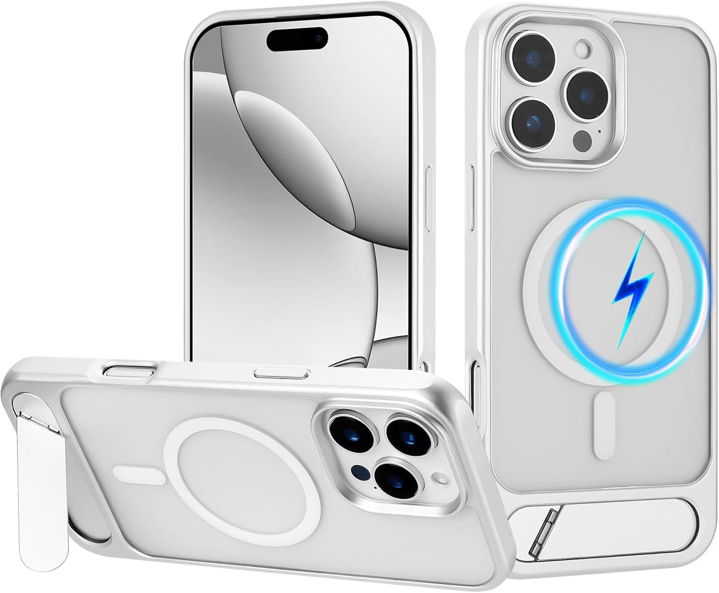 Tikoo Strong Magnetic for iPhone 16 Pro Max Case with Magsafe and Built-in Invisible Kickstand Slim Translucent Matte Military Grade Protective Phone Case for iPhone 16 Pro Max 6.9