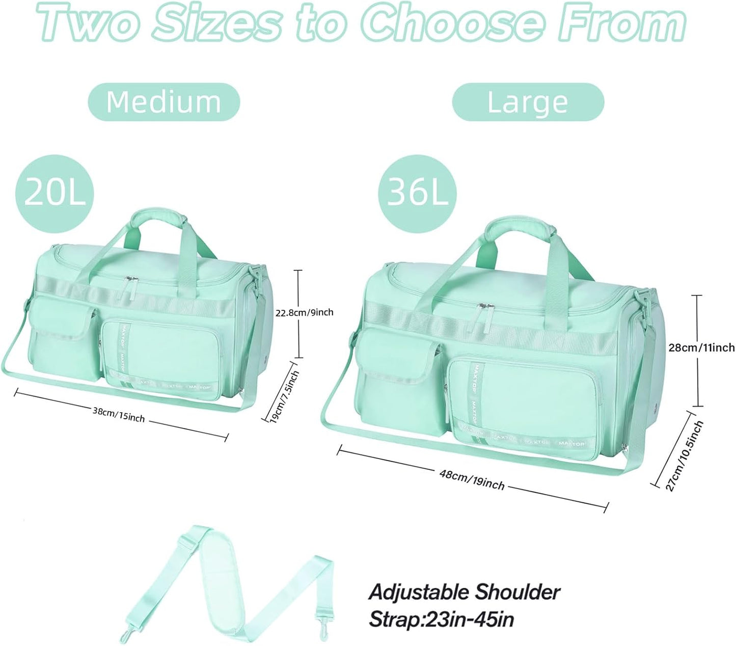 MAXTOP Gym Bag for Women Men Travel Duffle Bag Large Capacity Carry On Weekender Overnight Bag With