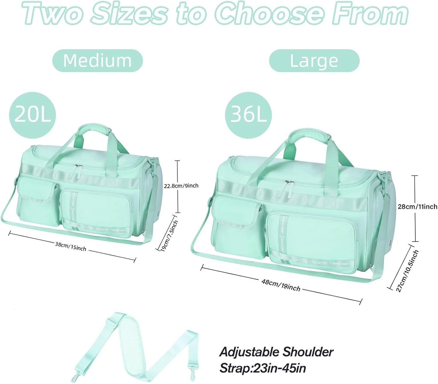 MAXTOP Gym Bag for Women Men Travel Duffle Bag Large Capacity Carry On Weekender Overnight Bag With