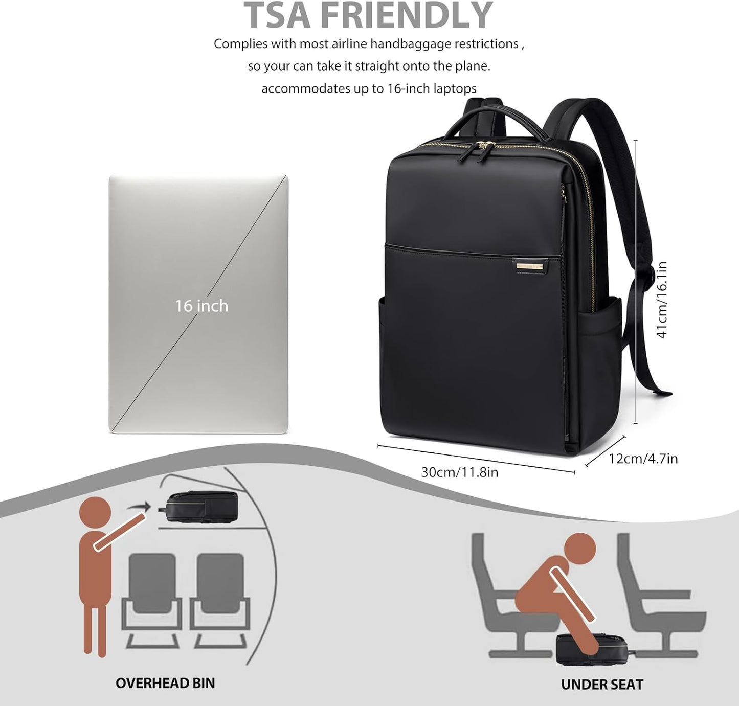 Laptop Backpack for Women, Work Business Traval Computer Backpacks with Laptop Compartment