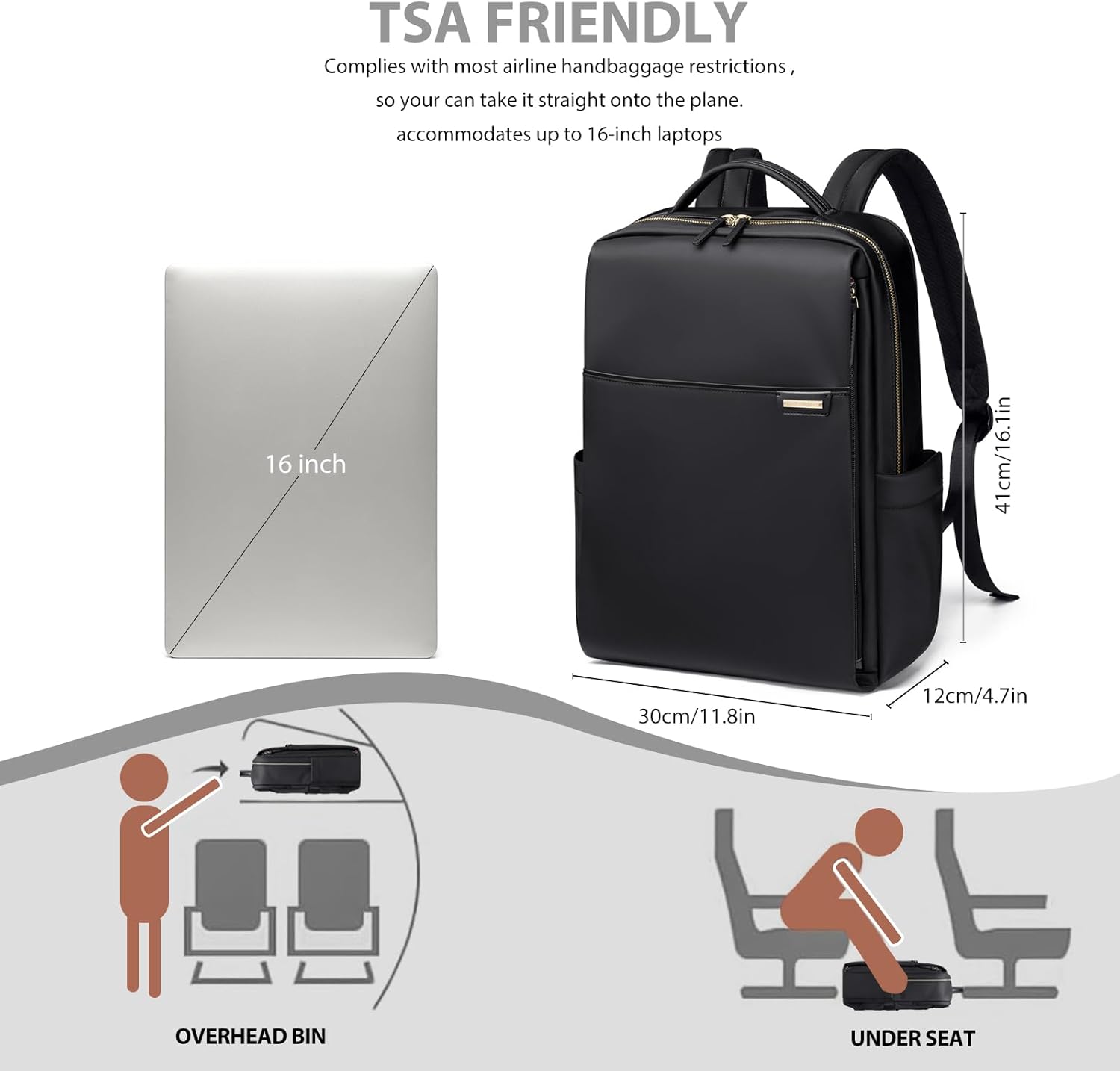Laptop Backpack for Women, Work Business Traval Computer Backpacks with Laptop Compartment