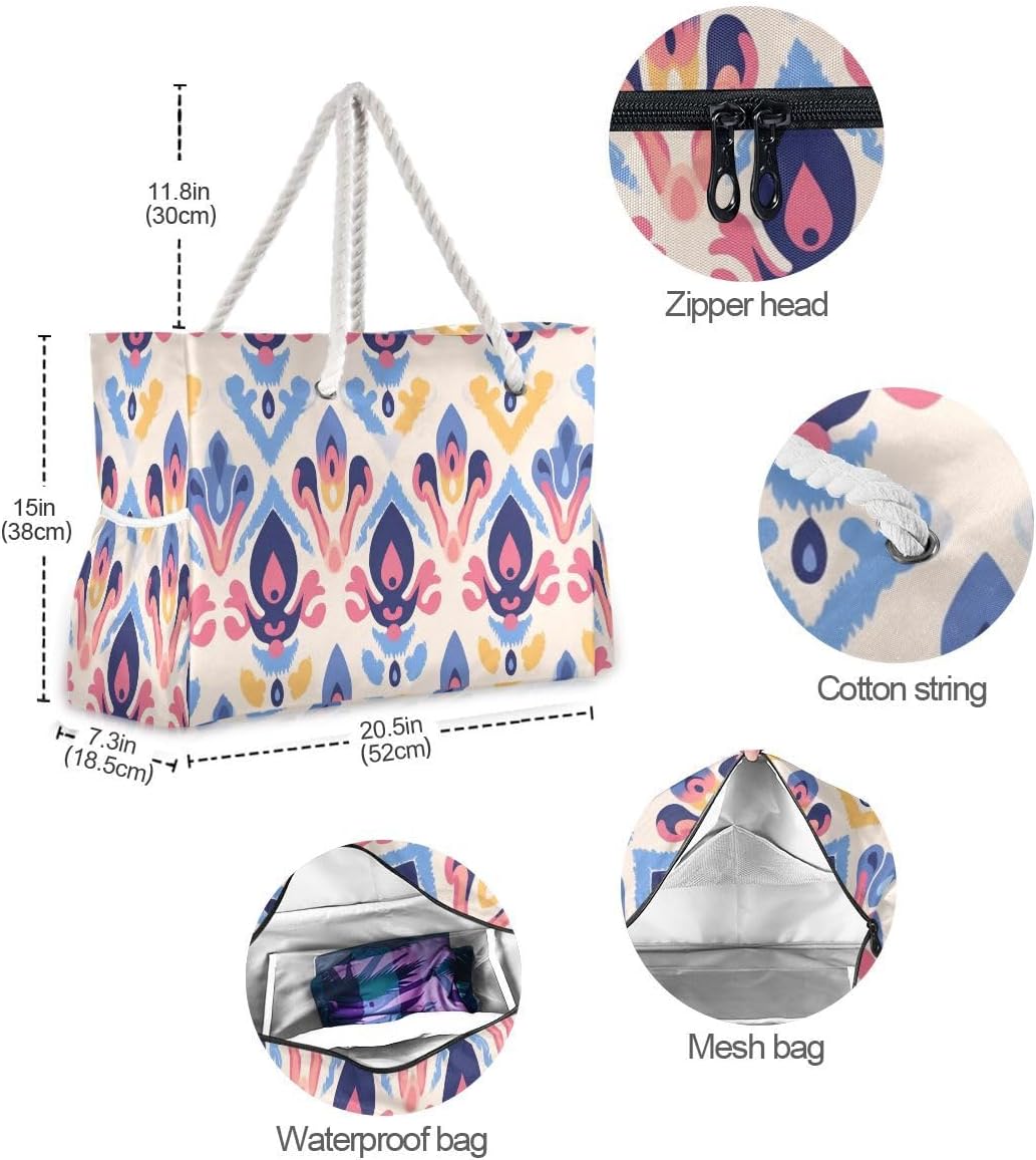senya Large Beach Shoulder Bags Canvas Tote Water Resistant for Gym Travel Daily