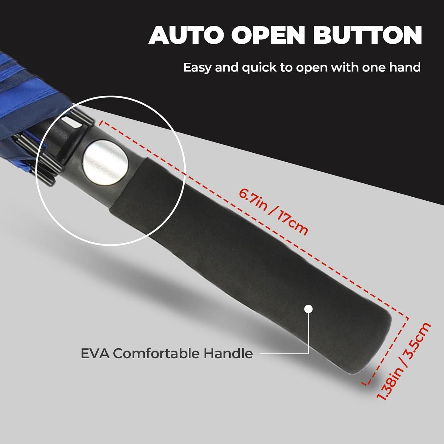 Automatic Open Golf Umbrella, 54/62/68/72 inch Extra Large Oversize Double Canopy Vented Stick Umbrellas, Windproof Waterproof Umbrella for Men And Women