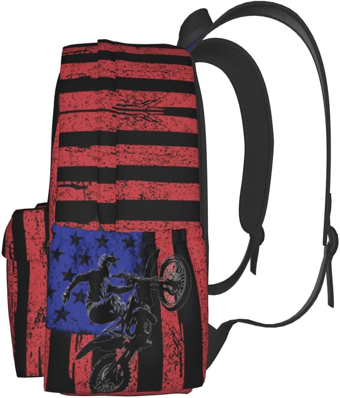 Motorcycle Flag Backpack School Bag Lightweight Bookbag Laptop Travel Daypack For Kids Girls Boys Teens