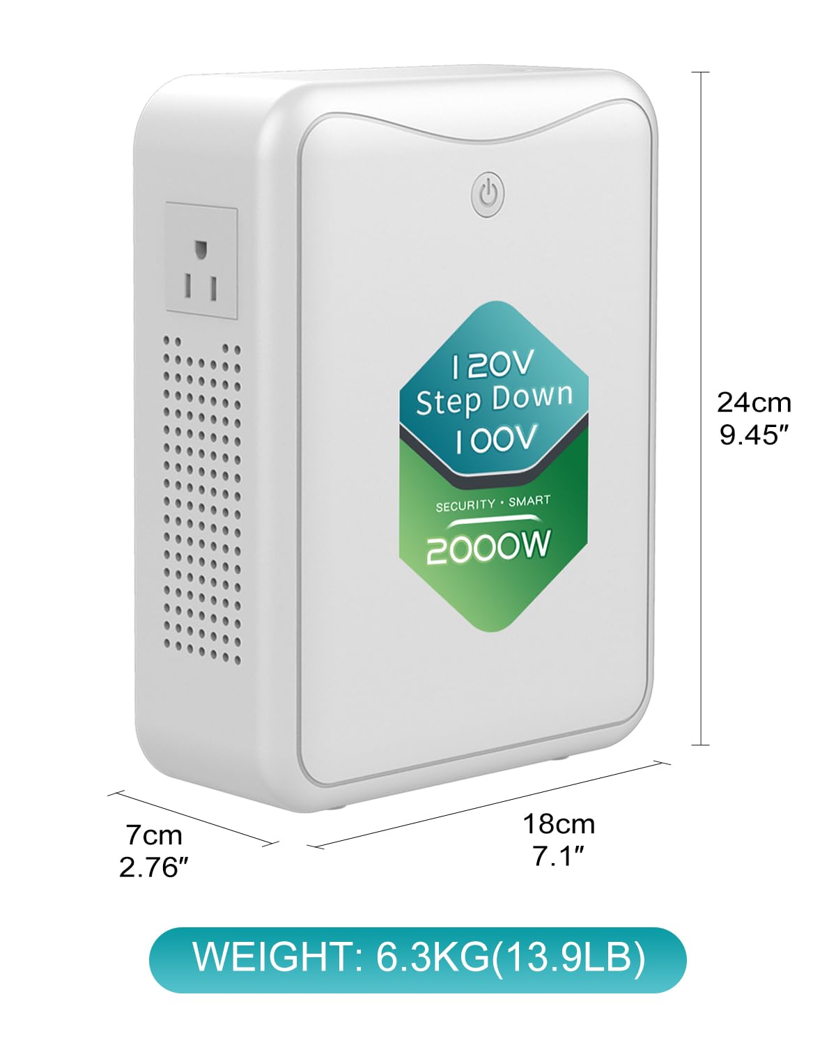 ZHENGXI 120v to 100v Voltage Converter 2000W Step Down Transformer, No Noise, Ten Protection