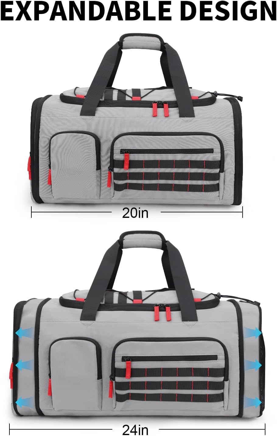 Gym Bags for Men Women, 45L Sports Travel Duffle Bag with Shoe Compartment, 3 in 1 Weekener
