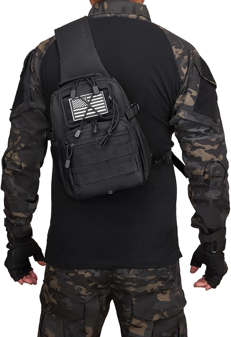 ATBP Small Tactical Holster Sling Backpack Accessories Shoulder Pouch Water Bottle & Radio Holder Crossbody Bag for Men