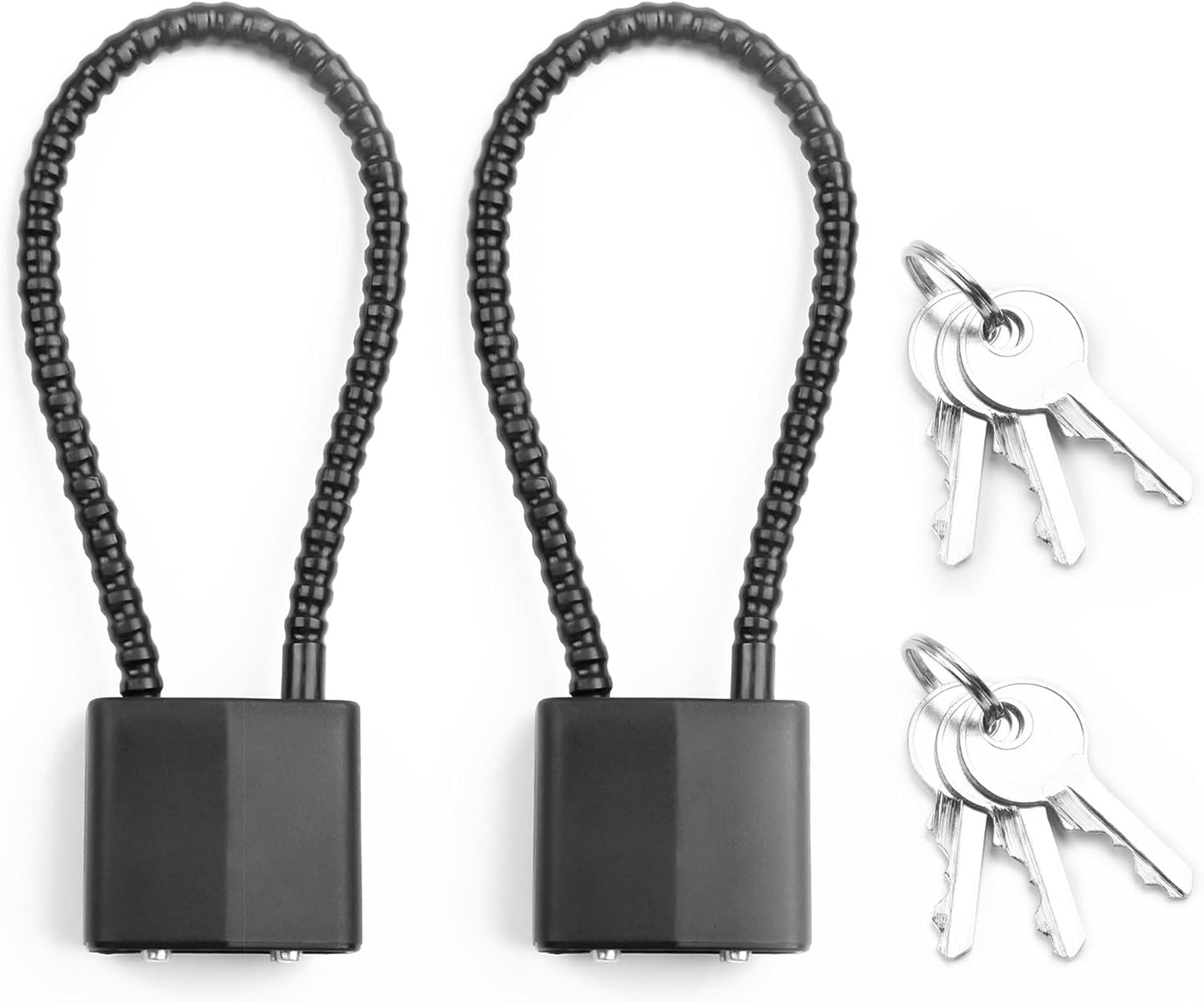 YAODHADO Luggage Locks with Keys,Locker Lock Small Luggage Padlocks for Travel Suitcase Locks Padlock Apply to Locker Lock,Gym Locker (2PCS) (Black)
