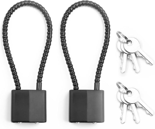 YAODHADO Luggage Locks with Keys,Locker Lock Small Luggage Padlocks for Travel Suitcase Locks Padlock Apply to Locker Lock,Gym Locker (2PCS) (Black)