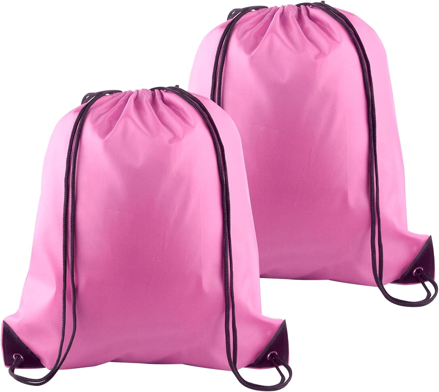 PLULON 2Pcs Drawstring Bags Bulk Pink Drawstring Backpack String Backpack Cinch Sack Sport Gym Backpack Bags for Yoga Traveling Outdoor Sports