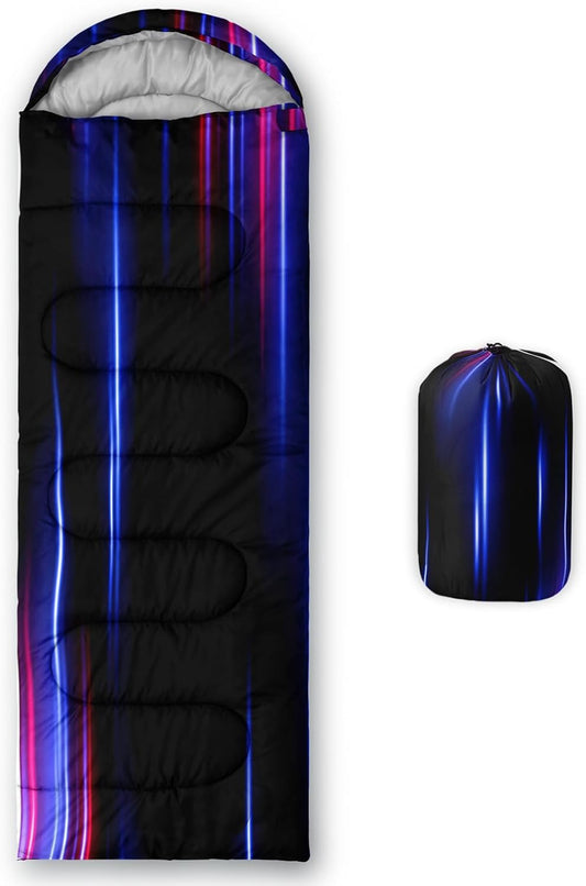QOOMO Camping Sleeping Bags,3 Season Warm & Cool Weather,Lightweight,Waterproof Sleeping Bags for Adults & Kids,Traveling,and Outdoors,Camping Gear Equipment