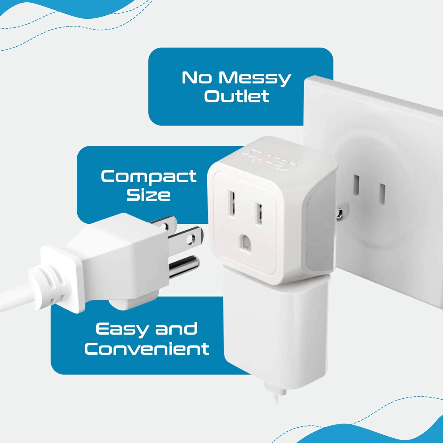 Japan, Philippines Travel Adapter Plug by Ceptics - USA 3 Pin Polarized to 2 Prong Unpolarized