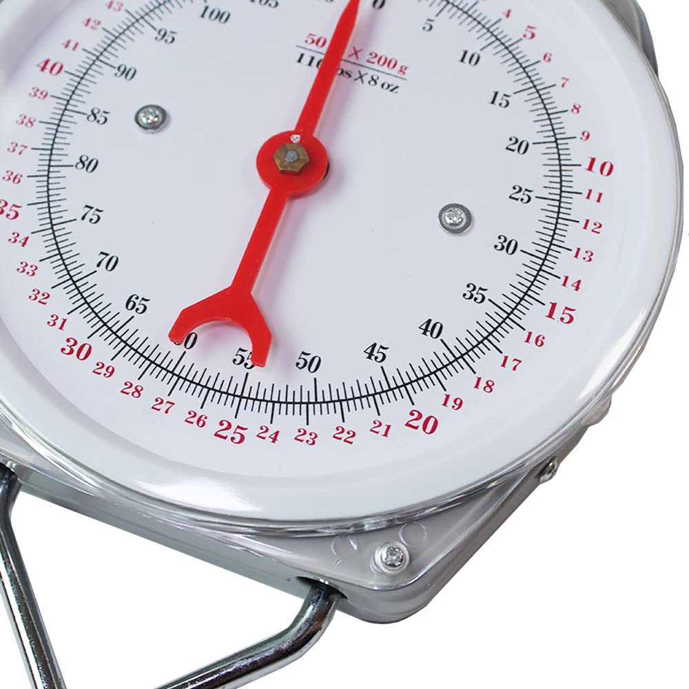 Spring Hanging Dial Scale,110lbs Industrial Hanging Scale,Spring Mechanical Hanging Scale for Kitchen Fishing,Mechanical Luggage Scale