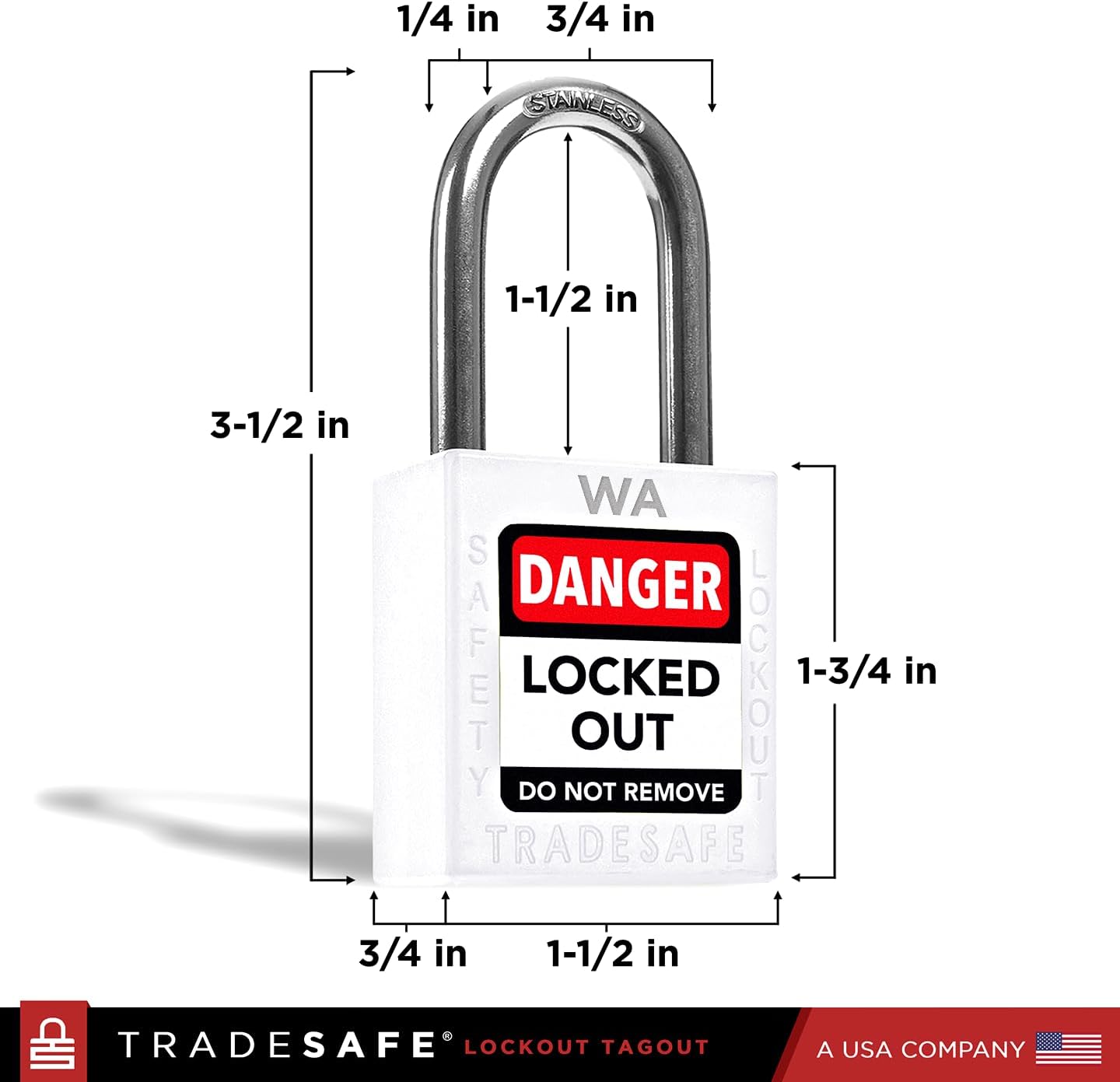 TRADESAFE Lockout Tagout Locks Sets, 10 White Keyed Alike Unlimited Grouping Loto Locks, 2 Keys Per