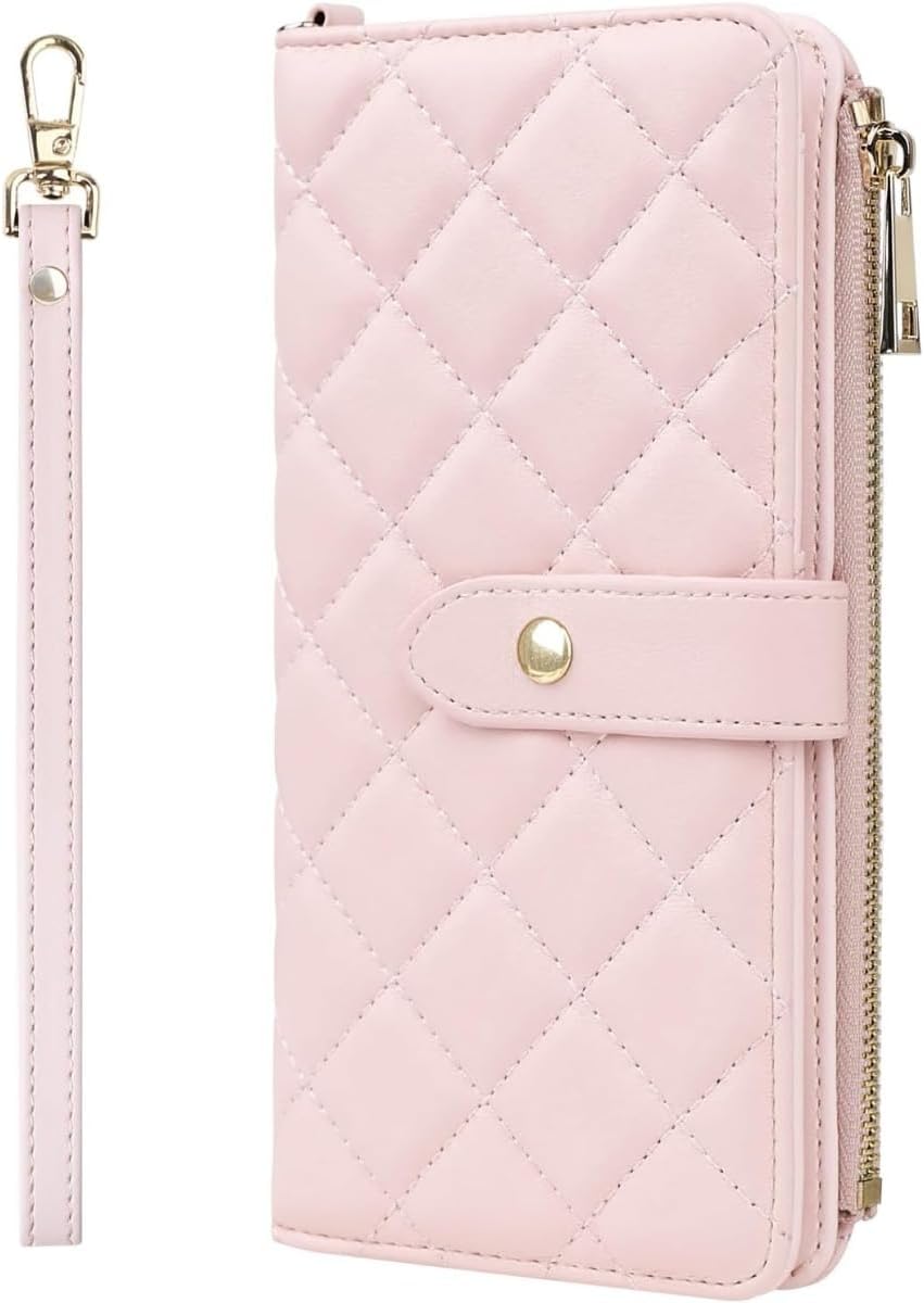 Genuine Leather Wallet RFID Blocking Passport Holder with Multiple Card Slots and Travel Pockets For Women men (Pink)