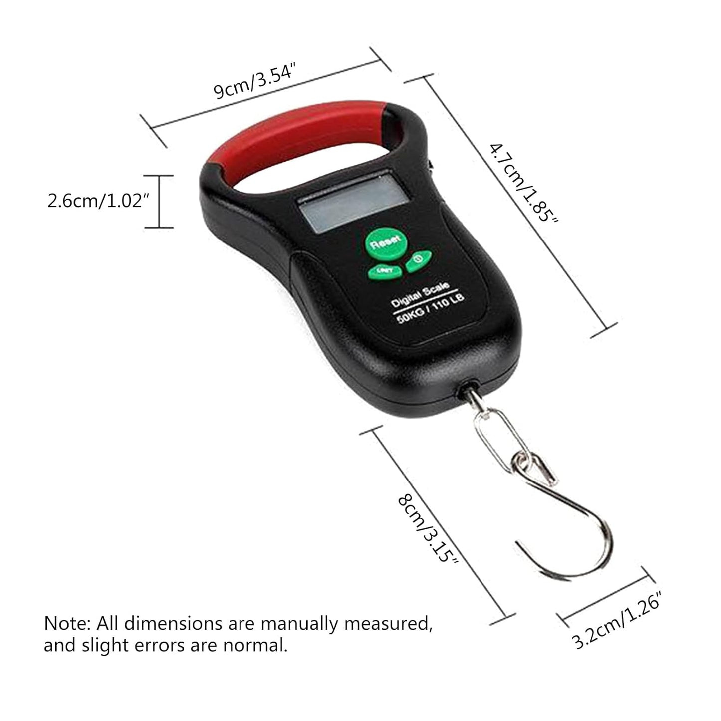 Portable Luggage Scale 110 High Travel Digital Hanging 50kg With Hook For Household ABS