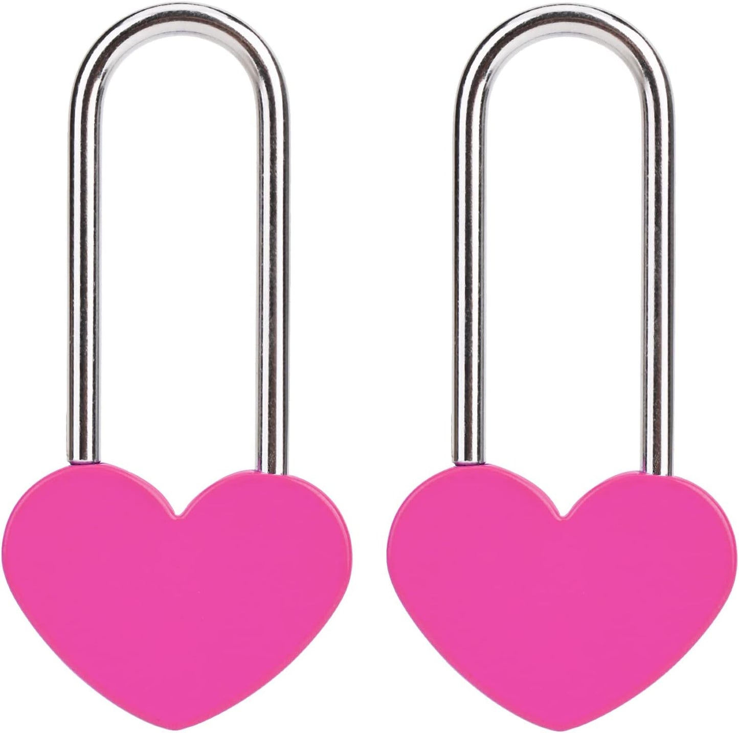 2 PCS Love Lock Heart Padlock, Rose Red Single Heart Wish Lock for Lovers Wedding, Valentines, Anniversary, Travel, Valentine's Day(No Key)