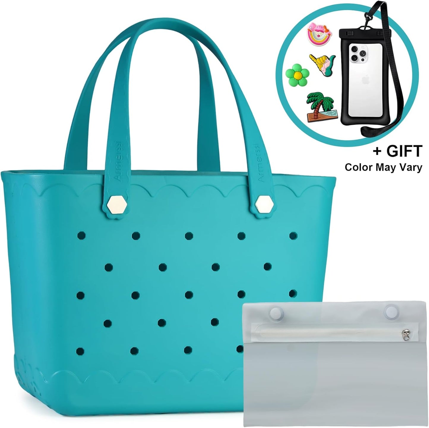 Rubber Beach Bag Waterproof Durable Tote Bag for Beach Sports Pool Modern Rubber Tote