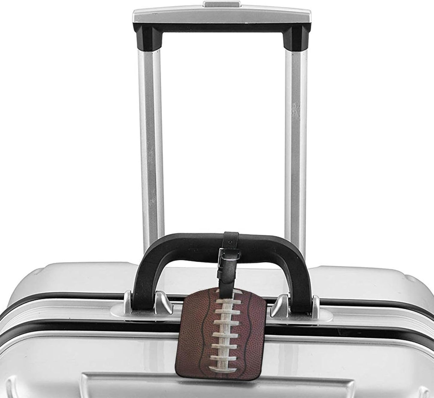 American Football Luggage Tag for Suitcases,Ball Sport PU Leather Baggage Tags Bag Tags Travel Id Label for Luggage Women Men -1 Piece