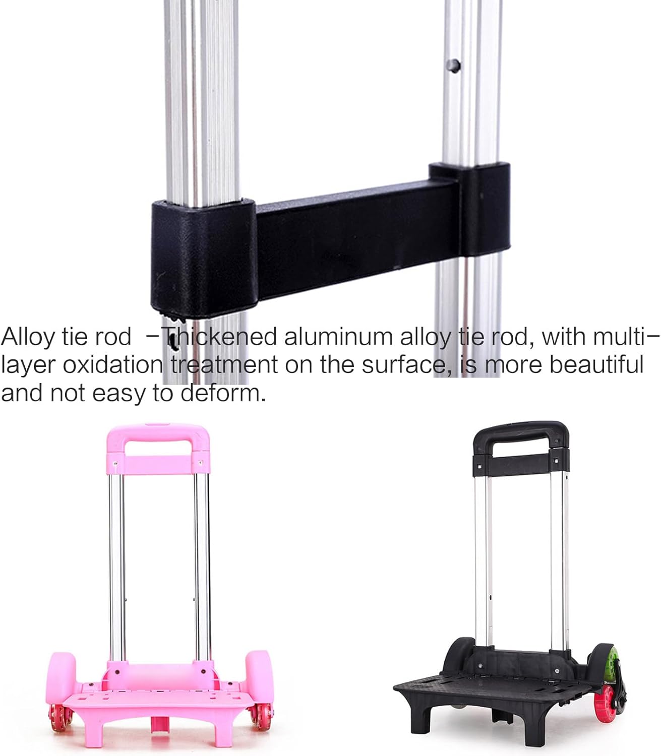 Backpack Trolley 6 Rolling Luggage Carts Foldable Trolley Cart Aluminium Alloy Hand Cart for School Bags Pet Bag Folda