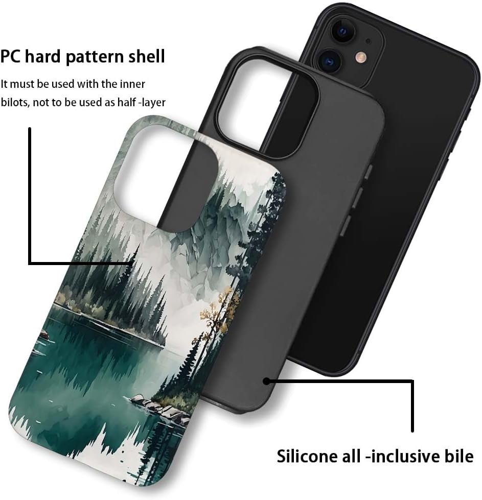 SEized Case Compatible with for iPhone 12,Mountain Forest Landscape Phone Case for Girl Women Boy Men,Durable Protection Case for iPhone 12