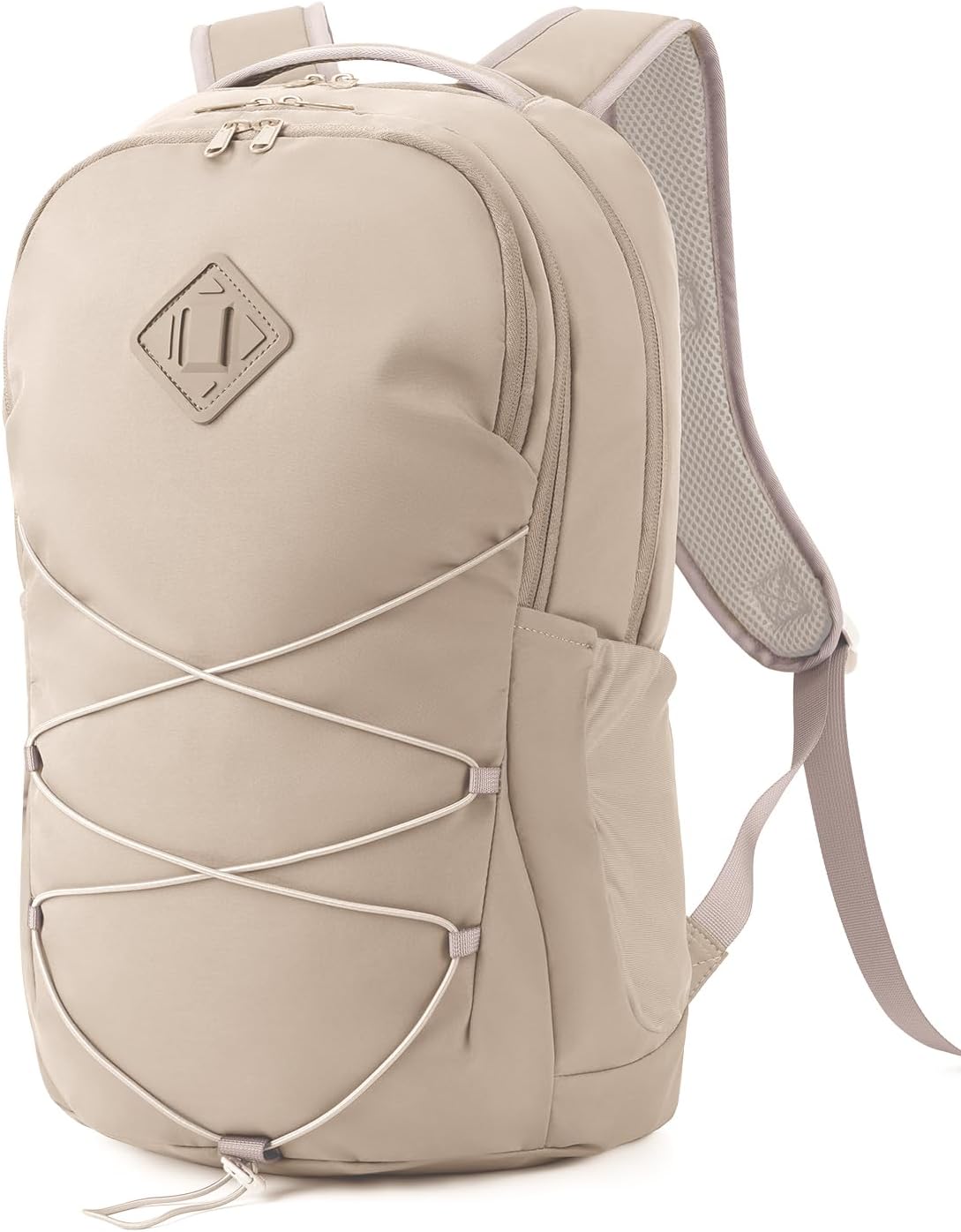 WANDF 15.6-Inch Laptop Backpack for Women, Travel Backpack Water-Resistant Lightweight College Backpack for Work Casual Business Weekender (Khaki)