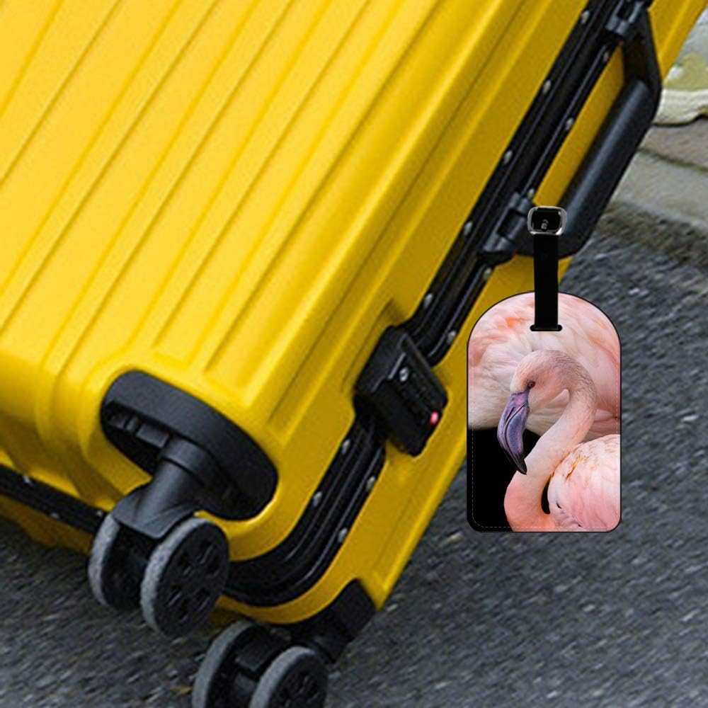 Proud Pink Flamingo Suitcase Bag ID Luggage Tag Set Bag Carry-On ID Luggage Tag Leather Travel Bag Labels