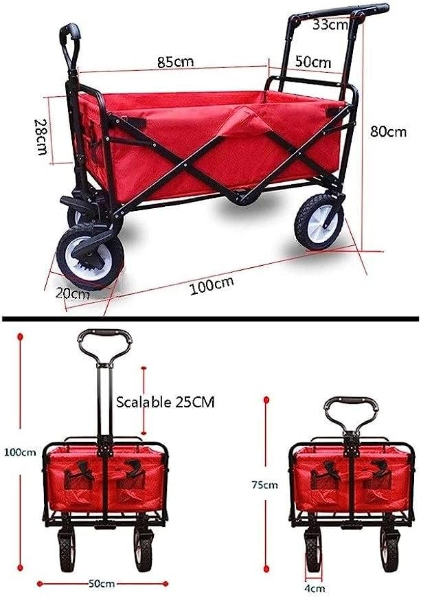 Heavy Duty Folding Trolley with Canopy – Portable Outdoor Shopping Wagon for Camping, Travel, &