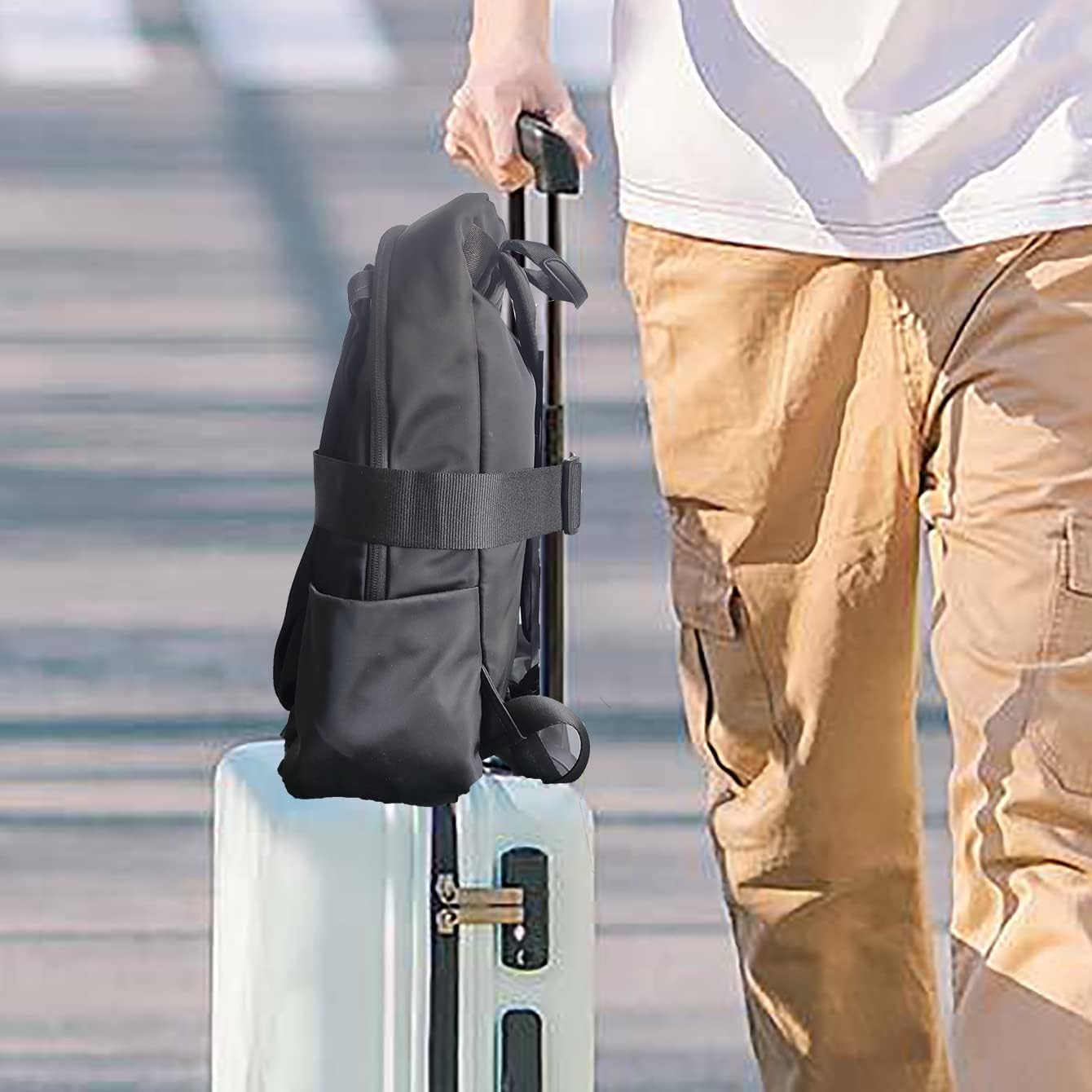 Travel Belt for Luggage Straps Over Handle for Add a Bag for Carry On Suitcases with a Tag Airport Travel Accessories for Fashionable Person