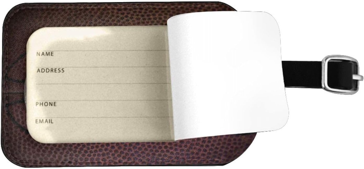 American Football Luggage Tag for Suitcases,Ball Sport PU Leather Baggage Tags Bag Tags Travel Id Label for Luggage Women Men -1 Piece