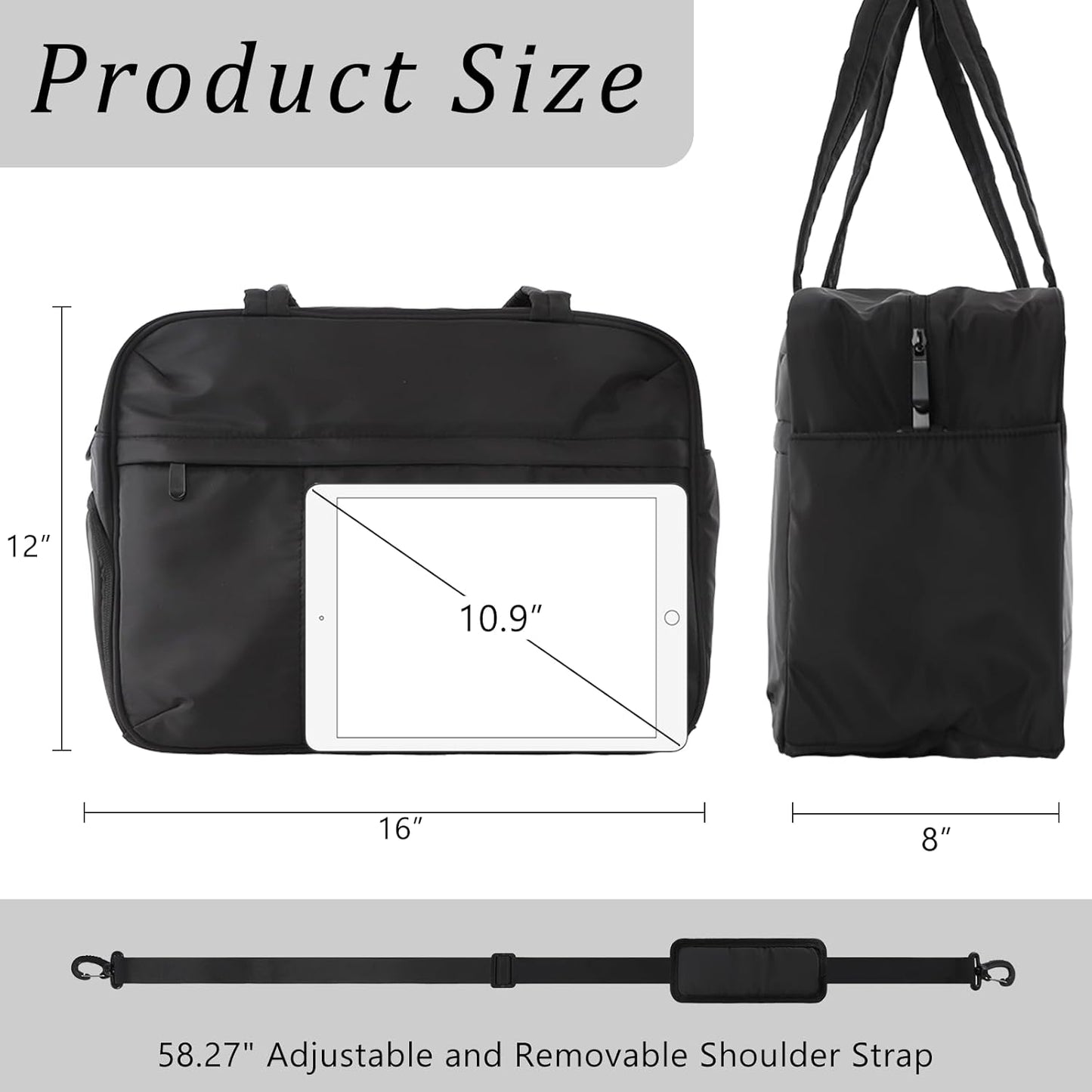 U+U Gym Bag for Women, Duffle Bag with Shoe Compartment Travel Carry on Weekender Bag, Personal Item Travel Bag for Overnight, Water Resistant